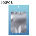 100PCS Bolsa Ziplock de papel de aluminio Bolsa de embalaje sellada con cable de datos de joyería, Tamaño:, 8.5x13cm (Blue Gradient)