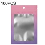 100PCS Bolsa Ziplock de papel de aluminio Bolsa de embalaje sellada con cable de datos de joyería, Tamaño:, 12x18cm (Pink Gradually Purple)