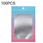 100PCS Bolsa Ziplock de papel de aluminio Bolsa de embalaje sellada con cable de datos de joyería, Tamaño:, 12x18cm (Blue Gradually Pink)