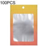 100PCS Bolsa Ziplock de papel de aluminio Bolsa de embalaje sellada con cable de datos de joyería, Tamaño:, 14x20cm (Yellow Gradient)