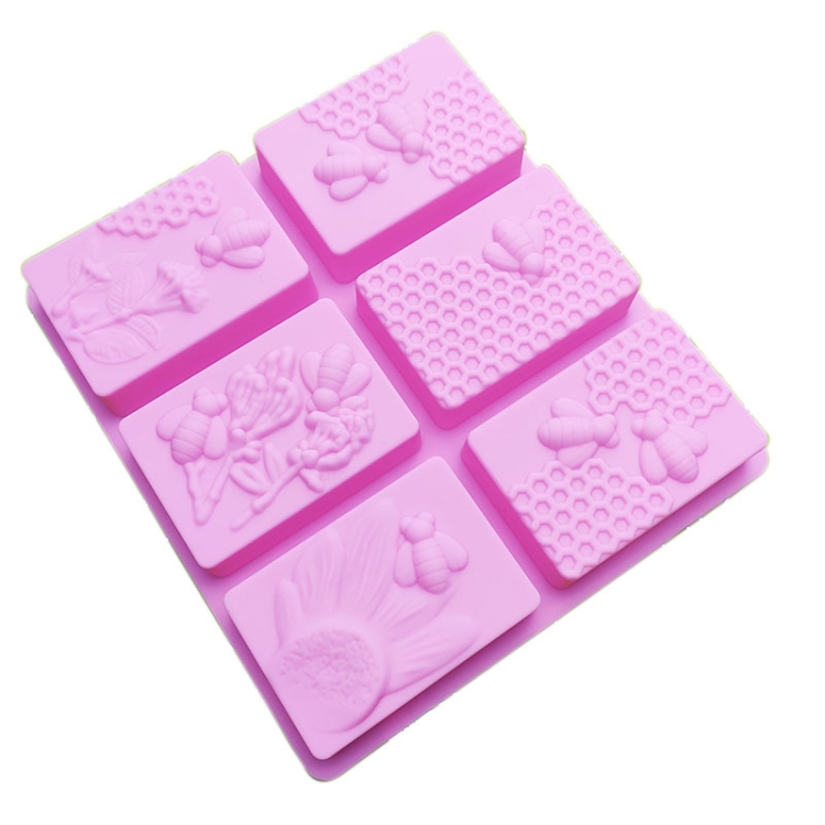 TBD0602837901A.jpg 2 uds 6 rejilla cuadrada panal cubo de hielo pastel molde cuadrado hecho a mano jabón molde, Soap Mould - Imagen 1