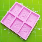 2 uds 6 rejilla cuadrada panal cubo de hielo pastel molde cuadrado hecho a mano jabón molde, Soap Mould - Imagen 4