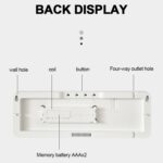 6629 Reloj de pared de pantalla grande para sala de estar LED multifuncional de 13 pulgadas, 13 Inch White Shell Red Light - Imagen 3