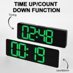 6629 Reloj de pared de pantalla grande para sala de estar LED multifuncional de 13 pulgadas, 13 Inch White Shell Red Light - Imagen 4