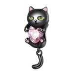 SCC2329 Little Black Cat DIY pulsera Bead S925 accesorios de cuentas de plata