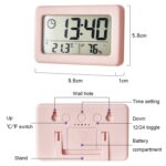 YD005 Mini luz y pantalla LCD delgada Medidor de temperatura / humedad Reloj electrónico, Blanco, Rojo, Verde, Azul, Negro - Imagen 3