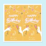3 paquetes de 50 pegatinas/paquete de pegatinas rectangulares de feliz cumpleaños, pegatinas de sellado para caja de regalo, H1, H2, H3, H4