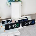 0715 LED activado por voz Fecha de silencio Pantalla de temperatura Reloj electrónico, Black Surface Blue Light, Black Surface Green Light, Black Surface Red Light, White Shell Blue Light, White Shell Green Light, White Shell Red Light... - Imagen 2
