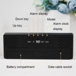 0715 LED activado por voz Fecha de silencio Pantalla de temperatura Reloj electrónico, Black Surface Blue Light, Black Surface Green Light, Black Surface Red Light, White Shell Blue Light, White Shell Green Light, White Shell Red Light... - Imagen 4
