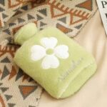 Mini bolsa de agua caliente de Jection de agua portátil de felpa de dibujos animados, 1000ML Insert Green