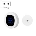 R16 1 por 1 Timbre de llamada electrónico inteligente inalámbrico autoalimentado para el hogar del hotel, R16 EU Plug White