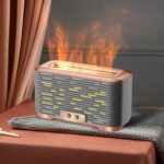 Humidificador de aromaterapia con llama simulada de 350 ml con función de sincronización