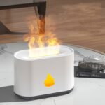 Purificador ultrasónico del aire del humidificador del difusor del aromaterapia de la llama de la simulación 200ML
