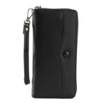 Bolso de mujer Bolso de mano con cremallera larga Bolso de teléfono celular de gran capacidad, Black