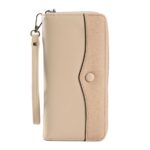 Bolso de mujer Bolso de mano con cremallera larga Bolso de teléfono celular de gran capacidad, Apricot