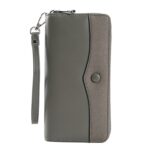 Bolso de mujer Bolso de mano con cremallera larga Bolso de teléfono celular de gran capacidad, Gray