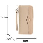 Bolso de mujer Bolso de mano con cremallera larga Bolso de teléfono celular de gran capacidad, Apricot - Imagen 3
