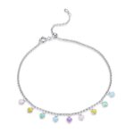 SCT020 Tobillera de plata Rainbow Love S925 Tobillera de plata