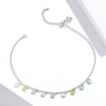 SCT020 Tobillera de plata Rainbow Love S925 Tobillera de plata - Imagen 2