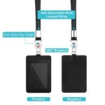 ZT-6330 3 en 1 Funda protectora tipo cabestro con hebilla retráctil para tarjeta de identificación de cuero PU - Imagen 3