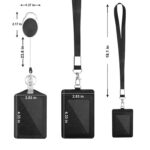 ZT-6330 3 en 1 Funda protectora tipo cabestro con hebilla retráctil para tarjeta de identificación de cuero PU - Imagen 4