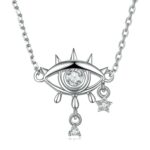 SCN484 Collar de clavícula chapado en oro blanco Collar de plata 925 para mujer
