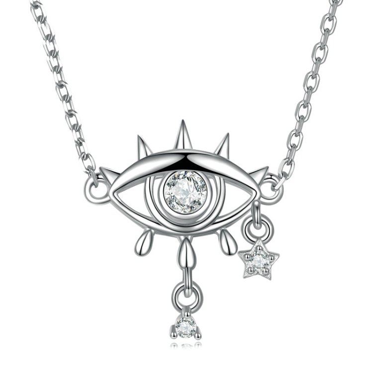 TBD06029268.jpg SCN484 Collar de clavícula chapado en oro blanco Collar de plata 925 para mujer - Imagen 1