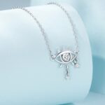 SCN484 Collar de clavícula chapado en oro blanco Collar de plata 925 para mujer - Imagen 3