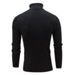 Suéter de cuello alto de manga larga para hombres Ropa de punto de hilo informal, L - Imagen 2