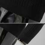 Suéter de cuello alto de manga larga para hombres Ropa de punto de hilo informal, L - Imagen 4