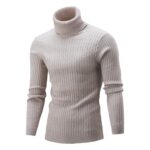 Suéter de cuello alto de manga larga para hombres Ropa de punto de hilo informal, XXL