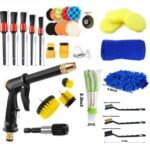 Detalles de la herramienta del rociador de agua para lavado de autos Cepillo limpio Juego de cepillos de salida de aire, 35 in 1 - Imagen 2