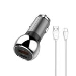 LDNIO C1 36W PD + QC 3.0 Cargador rápido para automóvil Cargador de automóvil USB inteligente de alta potencia, with Micro USB Cable