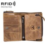 BUFF CAPTAIN 013 RFID Cartera de cuero retro desmontable antirrobo con múltiples ranuras para tarjetas, 013