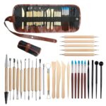 Escultura de arcilla de cerámica cuchillo de talla pluma de sangría de arcilla, 30 PCS/Set