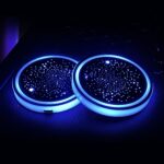 1 par automotriz LED colorido luminoso agua posavasos acrílico coche taza tanque atmósfera lámpara, Star Model