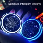 1 par automotriz LED colorido luminoso agua posavasos acrílico coche taza tanque atmósfera lámpara, Star Model - Imagen 3