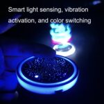 1 par automotriz LED colorido luminoso agua posavasos acrílico coche taza tanque atmósfera lámpara, Star Model - Imagen 4
