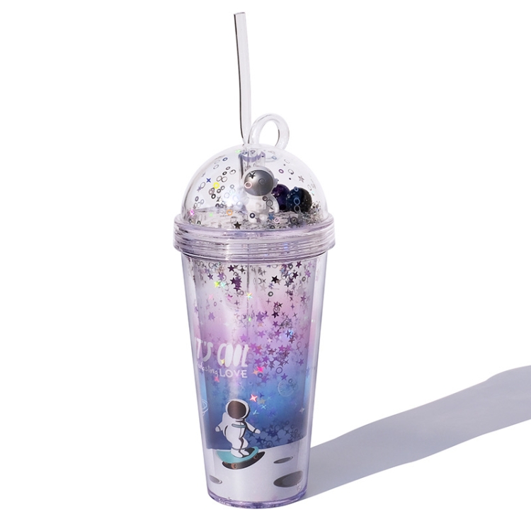 TBD0602997701.jpg Vaso de paja espacial Vaso de agua de doble capa de plástico, 420ml - Imagen 1