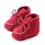 D2245 Botas cálidas de algodón para bebés de invierno más zapatos para caminar para bebés gruesos de terciopelo, 11cm