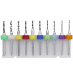 10 en 1 brocas de acero de tungsteno para PCB que tallan brocas en miniatura, tamaño:, 1.1-2mm