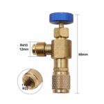 Conector de llenado de refrigerante de la válvula de seguridad de fluoración del aire acondicionado, Side R410 Bottom R22 - Imagen 2