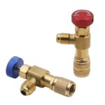 Conector de llenado de refrigerante de la válvula de seguridad de fluoración del aire acondicionado, Side R410 Bottom R22 - Imagen 4