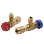 Conector de llenado de refrigerante de la válvula de seguridad de fluoración del aire acondicionado, Side R410 Bottom R22 - Imagen 5