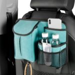 DE RAN FU Flip Fur Asiento de coche BackTissue Box Storage Hanging Bag con gancho, 1122 Blue