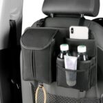 DE RAN FU Flip Fur Asiento de coche BackTissue Box Storage Hanging Bag con gancho, 1122 Black