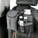 DE RAN FU Flip Fur Asiento de coche BackTissue Box Storage Hanging Bag con gancho, 1122 Grey