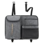 DE RAN FU Flip Fur Asiento de coche BackTissue Box Storage Hanging Bag con gancho, 1122 Grey - Imagen 2