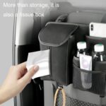 DE RAN FU Flip Fur Asiento de coche BackTissue Box Storage Hanging Bag con gancho, 1122 Black - Imagen 6
