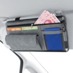 DE RAN FU Car Shade Gafas Caja Bolsa de almacenamiento Car Flip Fur Glue Box Cremallera Bolsa de tarjeta, 8018 Grey
